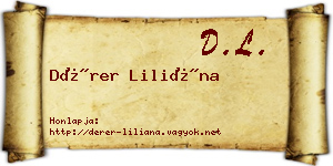 Dérer Liliána névjegykártya